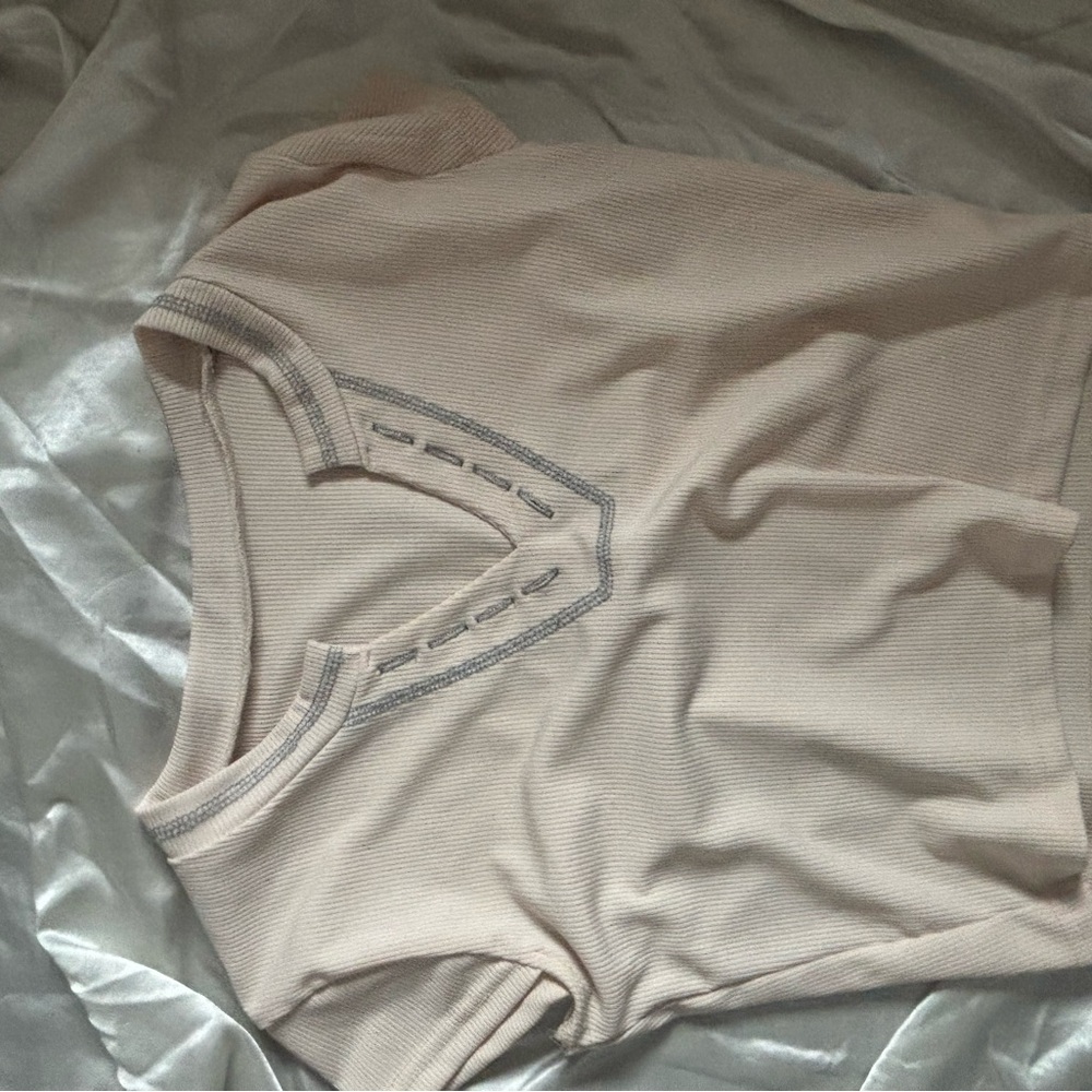 Chic Beige Knit Top with Button Accents